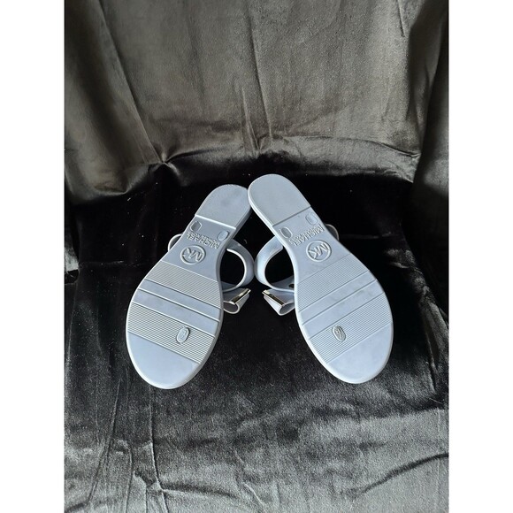 Michael Korea Light Blue Jelly Sandal Featuring A Bow With Gold Trim Size 6.5 - Picture 6 of 6